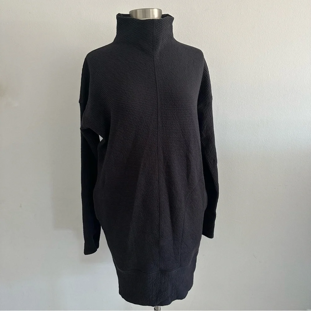 Lululemon Call For Cozy Dress Black Ribbed Sz 4 - Picture 6 of 10